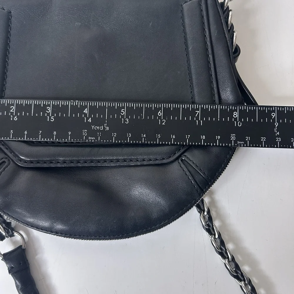 Rag & Bone Bradbury Flap Mini-Hobo Black Leather Purse